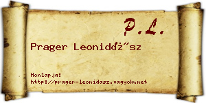 Prager Leonidász névjegykártya
